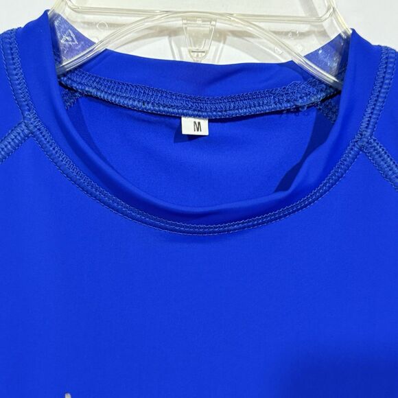 Mens Kekly’s Surf Shop Rash Guard Shirt Short Sleeve Compression Size M Blue - Picture 6 of 16
